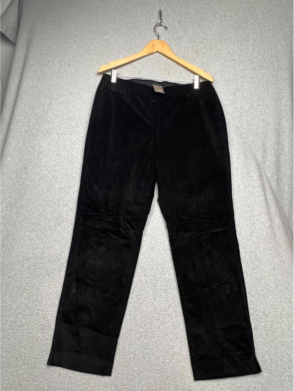 J. Jill Corduroy Pull On Pants Womens 14 Black Casual Simple Modern